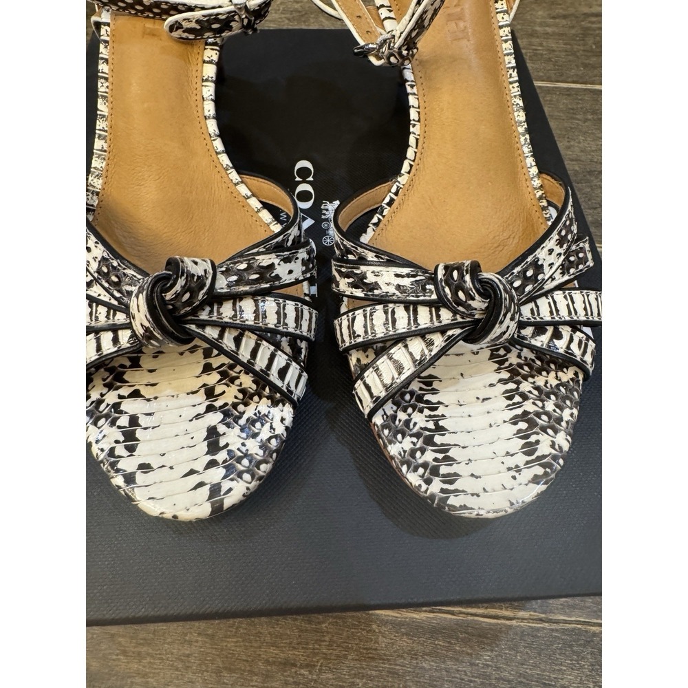 Coach Meg heel ankle-strap sandal featuring a kitten heel Genuine Snakeskin - Picture 5 of 11